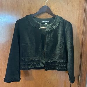 NWT Karl Lagerfeld Paris Tweed Open Font Jacket